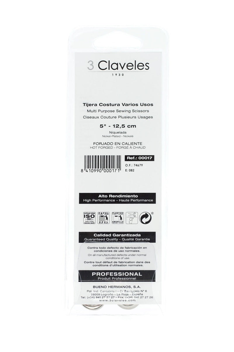 Tijera Costura 3 claveles 12,5 cm - Ribes y Casals