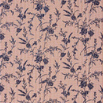 Coton Vichy Teja floqué floral marine - Ribes y Casals