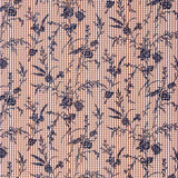 Coton Vichy Teja floqué floral marine - Ribes y Casals