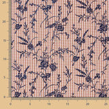 Coton Vichy Teja floqué floral marine - Ribes y Casals