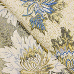 Brocart Lurex Fleur Bleu Doré - Ribes y Casals