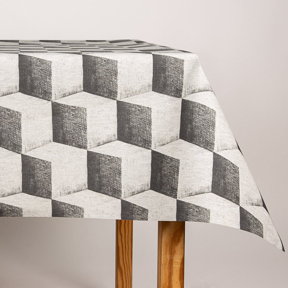 Nappe en résine antitache grise Maxi Cube - Ribes y Casals