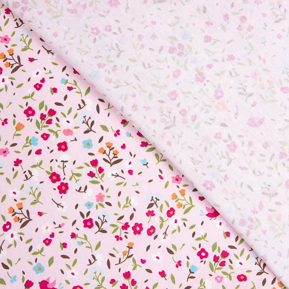Popelín Algodón Flores Cindy Rosa - Ribes y Casals
