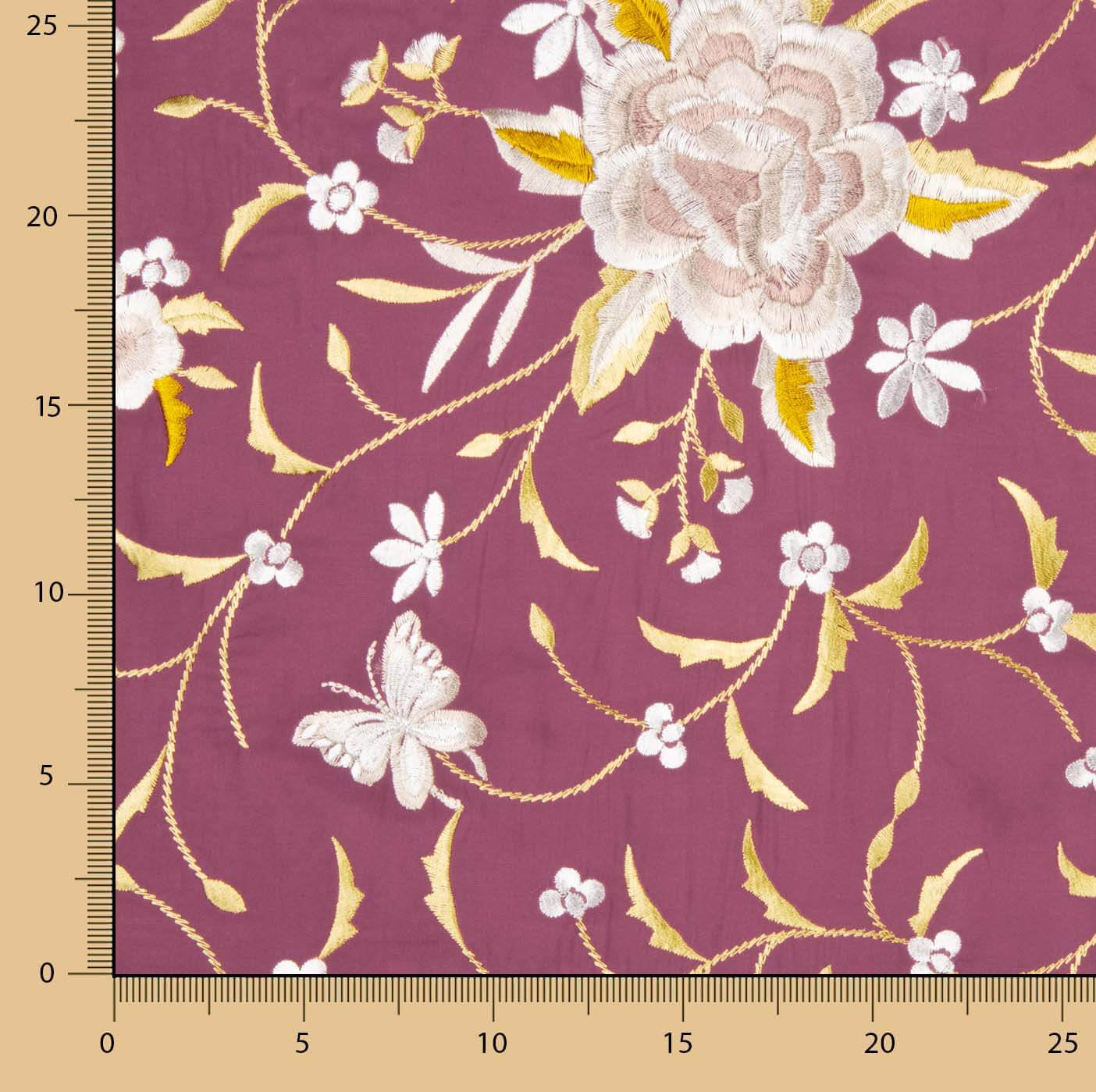 Châle brodé Tencel bordeaux clair - Ribes y Casals