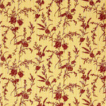 Chutes de coton vichy ocre à motif imprimé floral flocé grenat - Différentes dimensions x largeur de 150 cm - Ribes y Casals