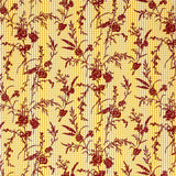 Chutes de coton vichy ocre à motif imprimé floral flocé grenat - Différentes dimensions x largeur de 150 cm - Ribes y Casals