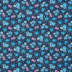Coton semi-lin floral bleu et rose - Ribes y Casals