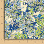 Crêpe léger vert et bleu à motif cachemire - Ribes y Casals