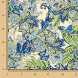 Crêpe léger vert et bleu à motif cachemire - Ribes y Casals