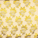 Brocart Lurex Fleur Bleu Doré Intense - Ribes y Casals