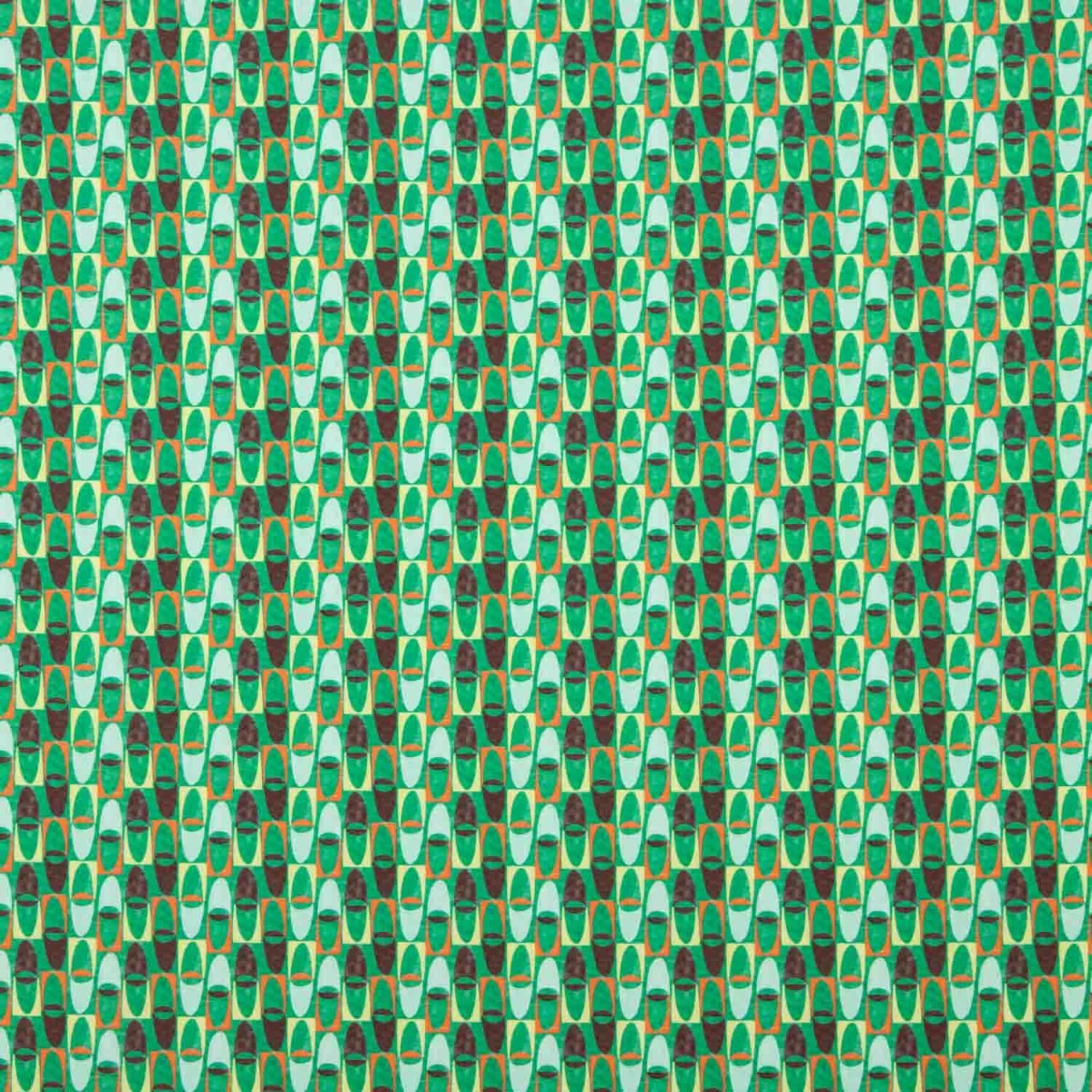 Crêpe léger imprimé rétro vert menthe - Ribes y Casals