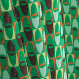 Crêpe léger imprimé rétro vert menthe - Ribes y Casals