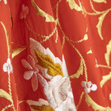 Châle rouge brodé en Tencel - Ribes y Casals