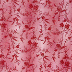 Coton Vichy rouge floqué floral rouge - Ribes y Casals