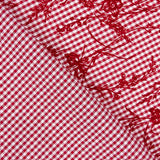 Coton Vichy rouge floqué floral rouge - Ribes y Casals