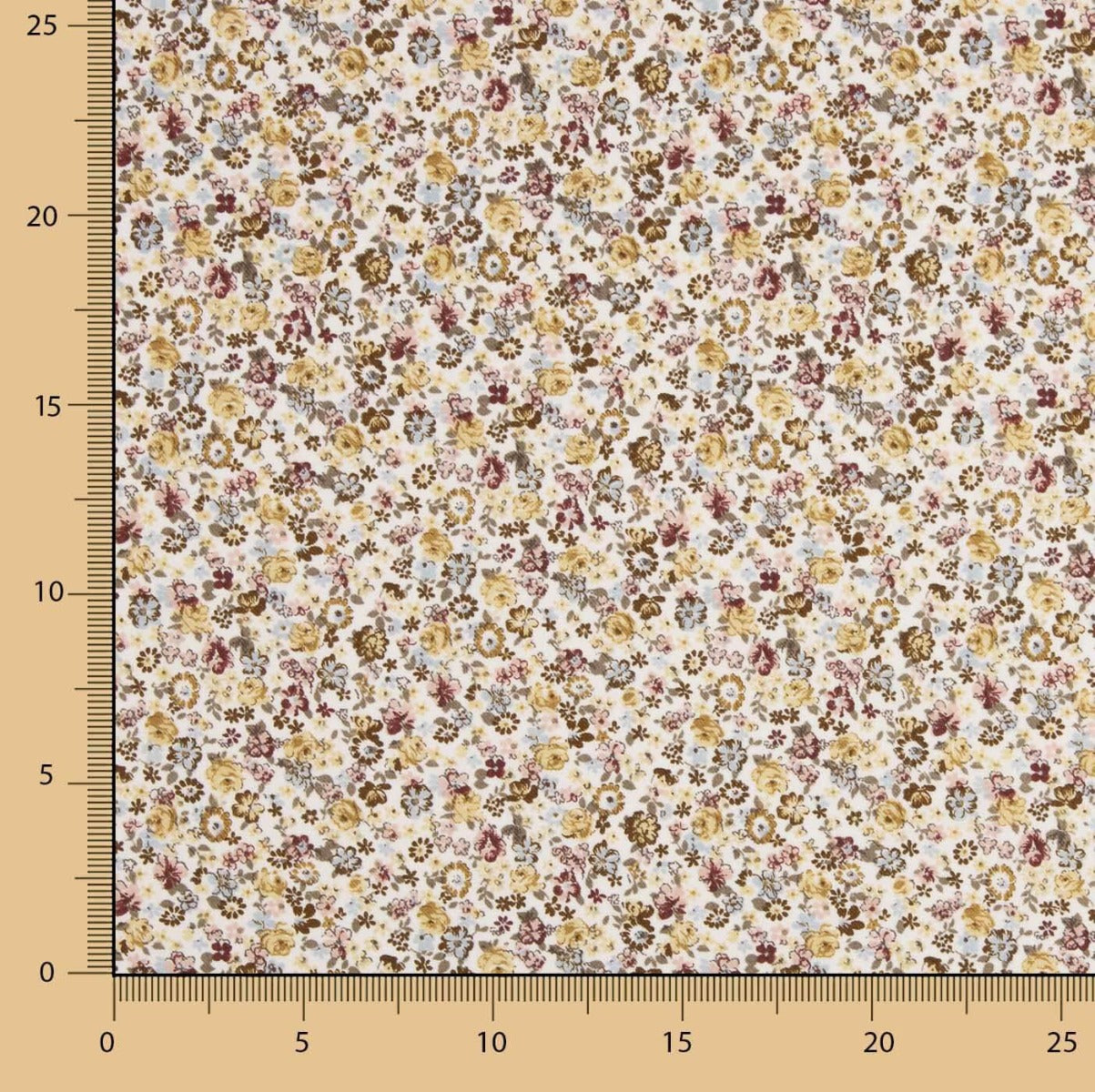 Viyela Coton Fleurs Remix Ocre - Ribes y Casals