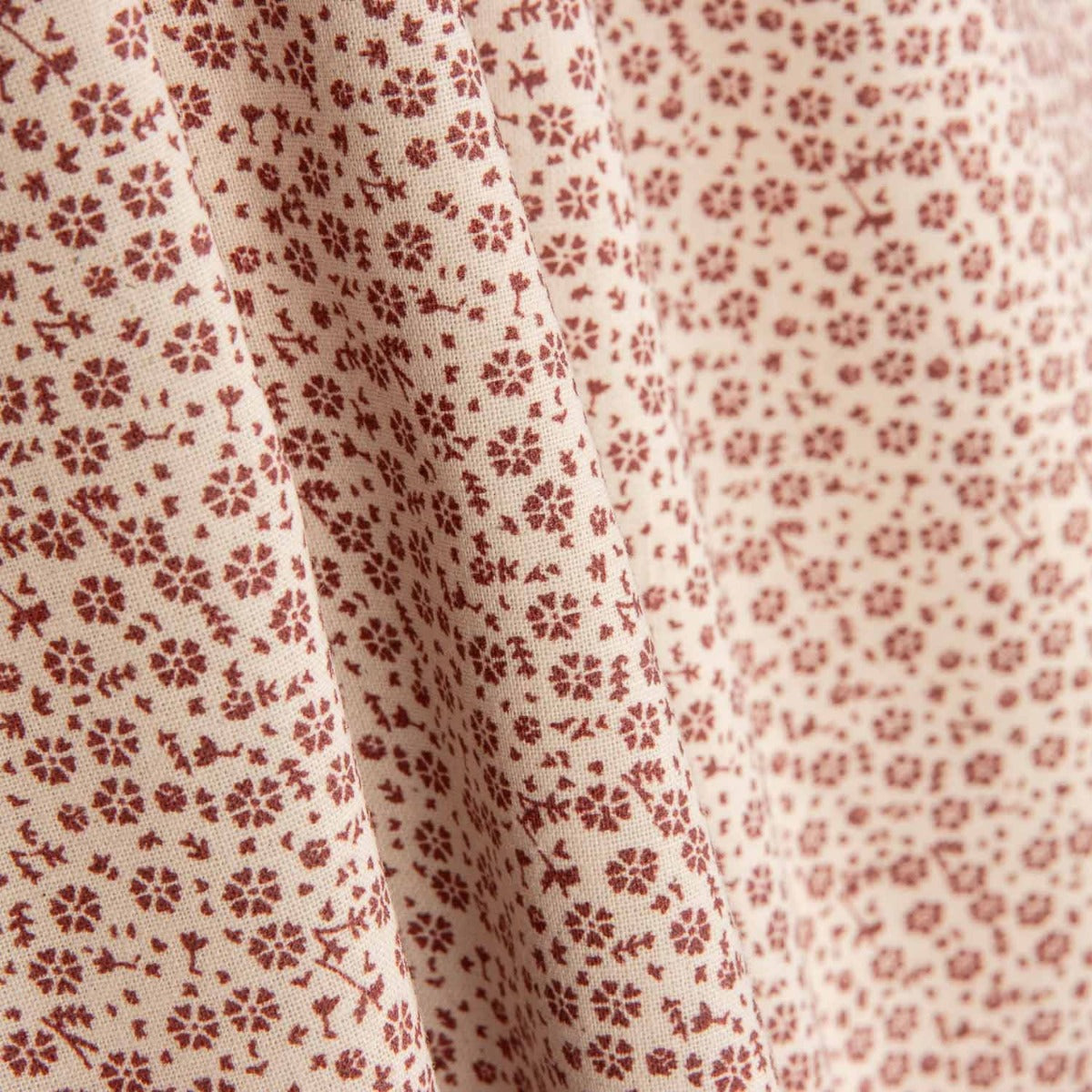 Popeline mini fleurs rougeâtre - Ribes y Casals