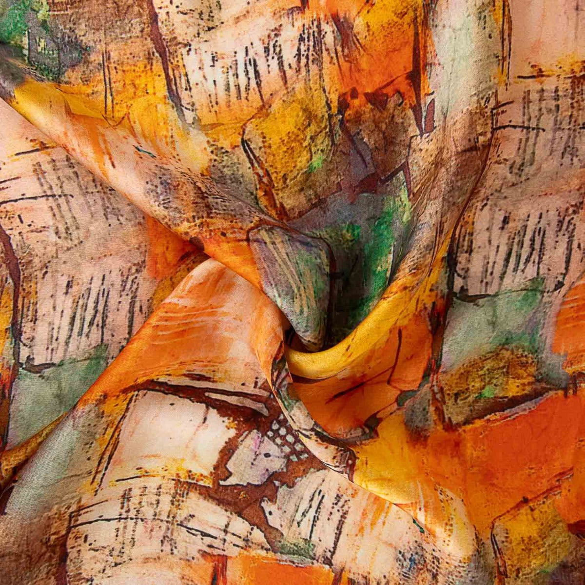 Satin de soie imprimé Hawi - Ribes y Casals