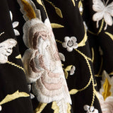 Châle noir brodé en Tencel - Ribes y Casals