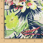 Crêpe léger imprimé floral fluo - Ribes y Casals