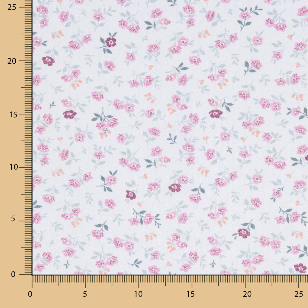 Popelín Algodón Flores Nerea Azul Claro - Ribes y Casals