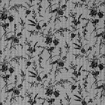 Coton Vichy Noir Flocage Floral Noir - Ribes y Casals