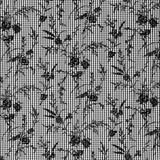 Coton Vichy Noir Flocage Floral Noir - Ribes y Casals