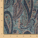 Brocart Cachemire Bleu Corail - Ribes y Casals