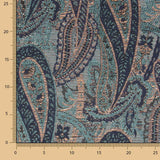 Brocart Cachemire Bleu Corail - Ribes y Casals