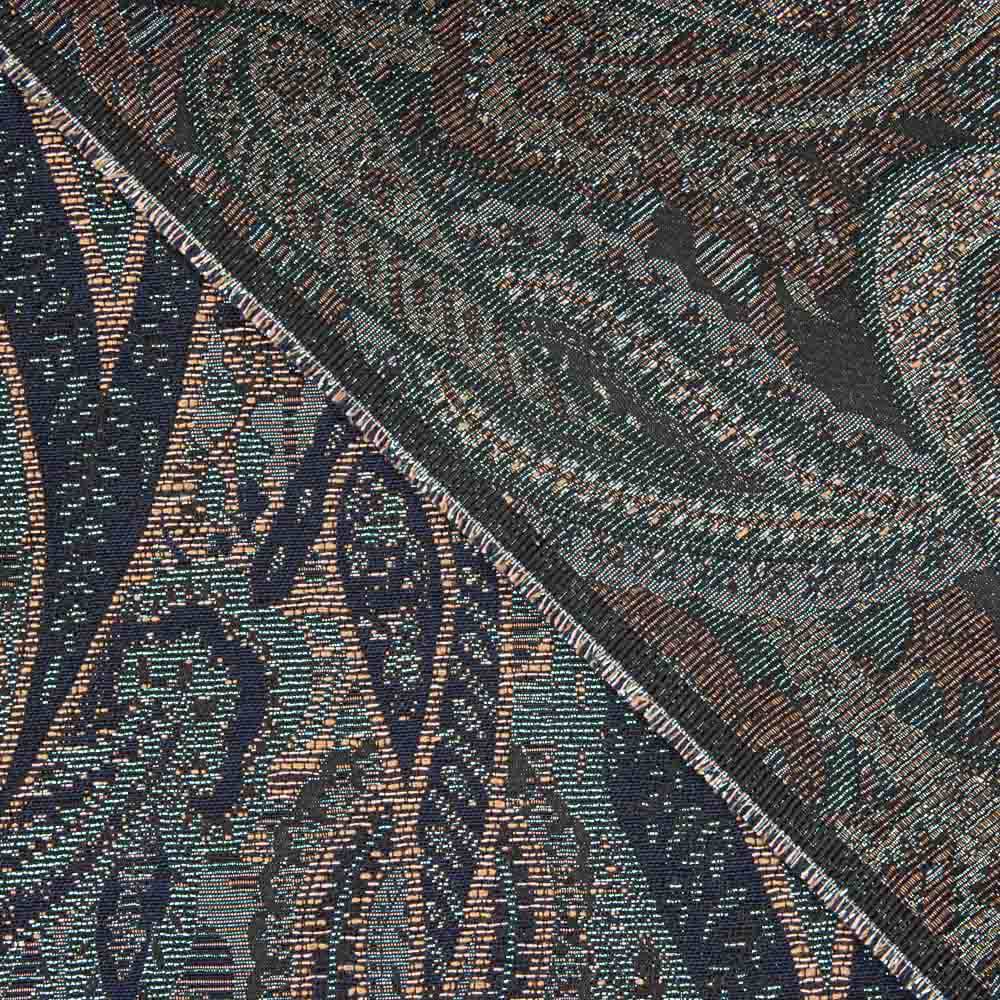 Brocart Cachemire Bleu Corail - Ribes y Casals