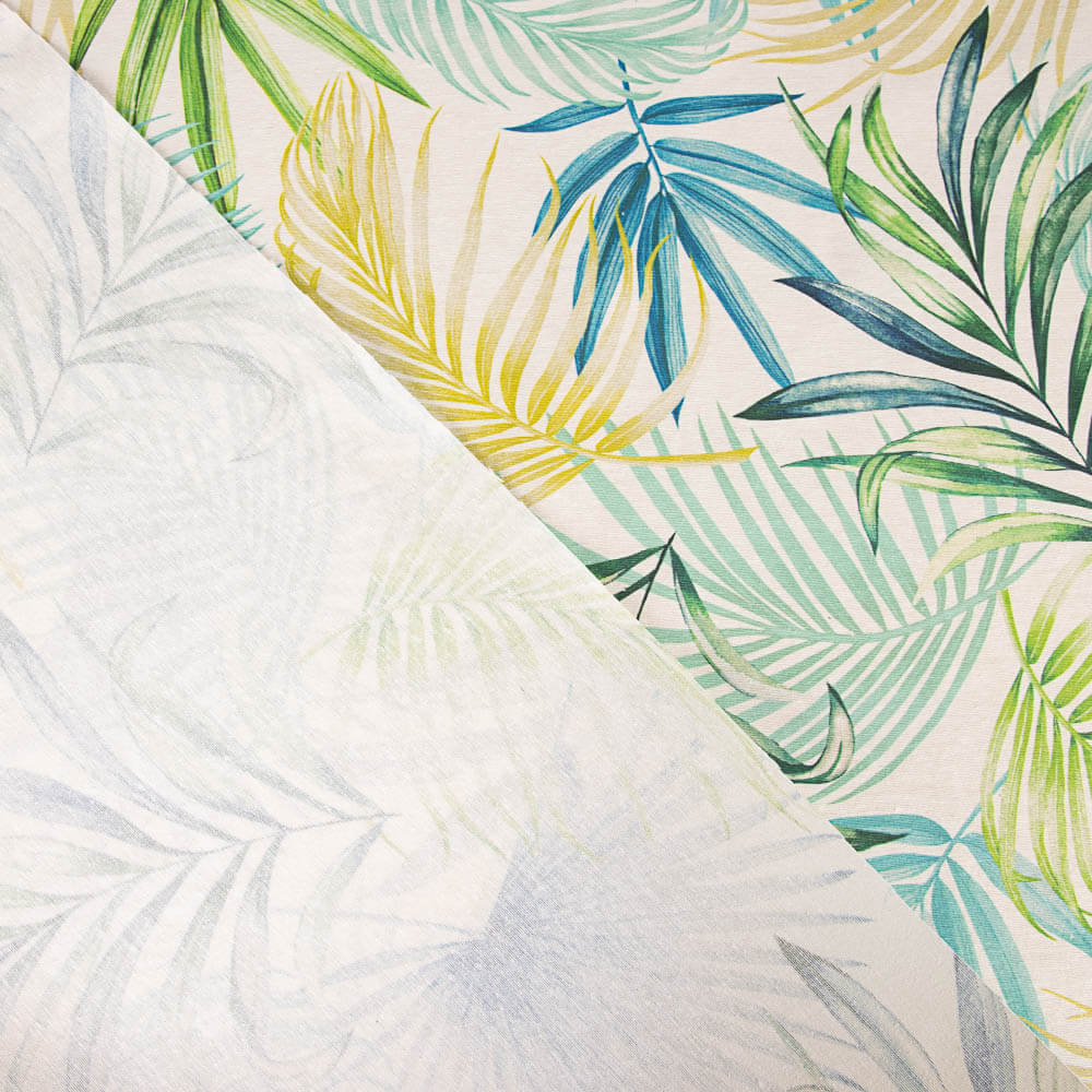 Retal Mantel Resinado Antimanchas Palmeras Agua 35x150 cm - Ribes y Casals