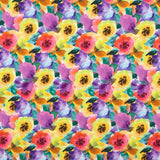 Crêpe léger multicolore aquarelle à motifs floraux - Ribes y Casals