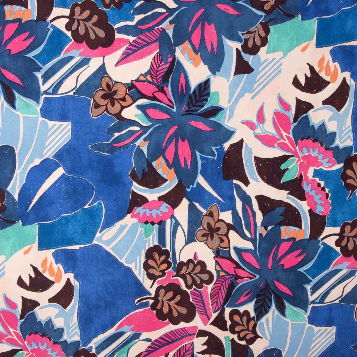 Crêpe viscose Blue Jungle - Ribes y Casals