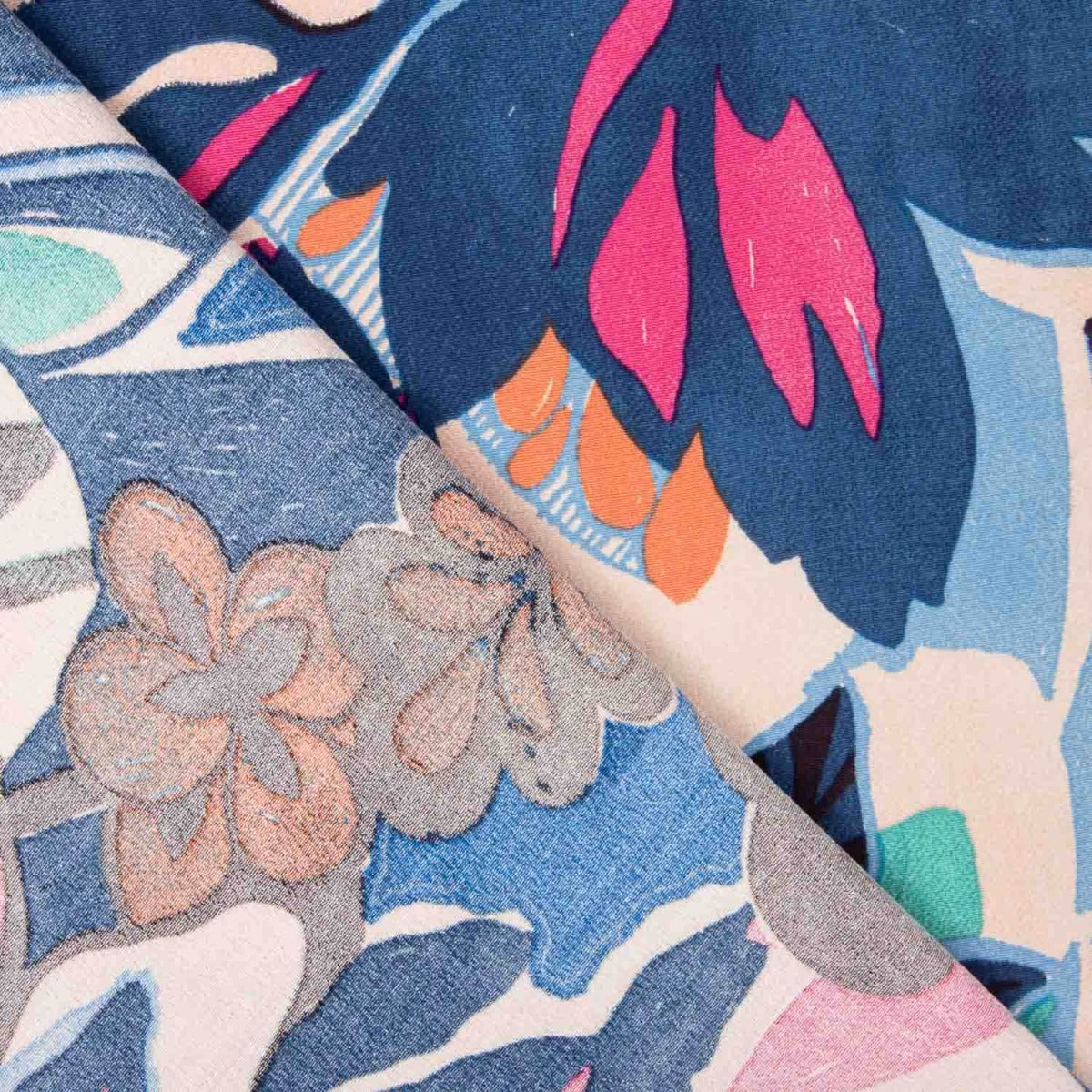 Crêpe viscose Blue Jungle - Ribes y Casals