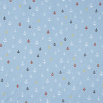 Popelín Algodón Anclas Azul - Ribes y Casals