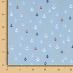 Popelín Algodón Anclas Azul - Ribes y Casals