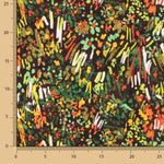 Crêpe léger abstrait floral vert automnal - Ribes y Casals