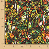 Crêpe léger abstrait floral vert automnal - Ribes y Casals