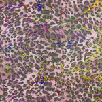 Maille élastique léopard laminée rose - Ribes y Casals