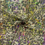 Maille élastique léopard laminée kaki - Ribes y Casals