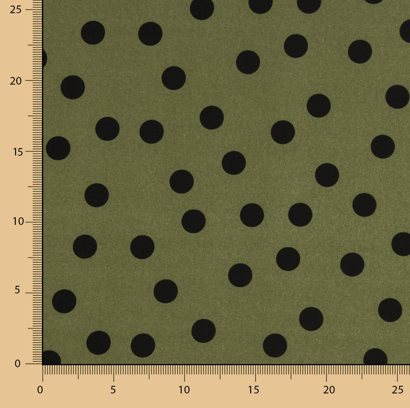 Koshibo à pois 17 mm délavé kaki - Ribes y Casals