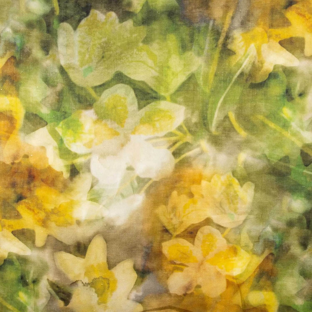 Lino Estampado Verde Acuarela - Ribes y Casals