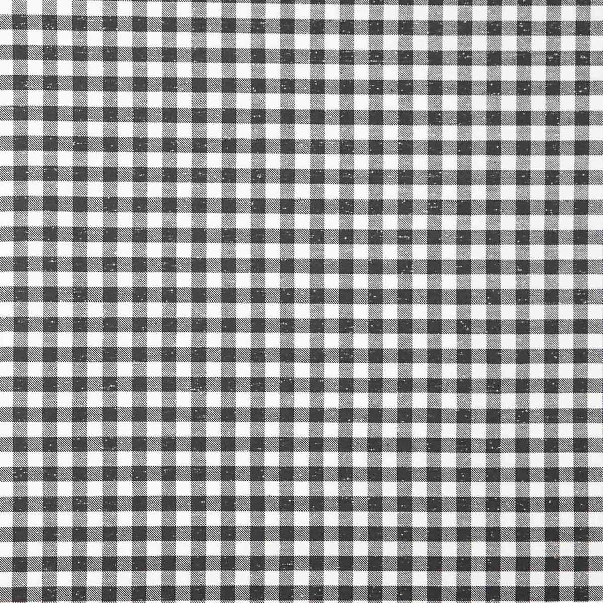 Tissu de flanelle de coton vichy noir et blanc chiné - Ribes y Casals