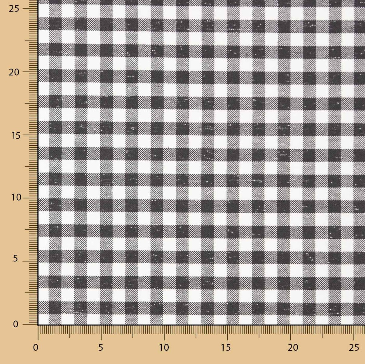 Tissu de flanelle de coton vichy noir et blanc chiné - Ribes y Casals