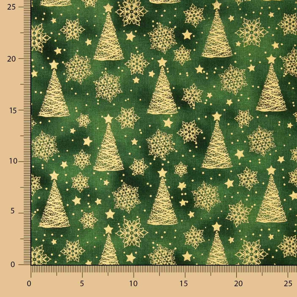 Popeline Noël Vert Sapin - Ribes y Casals