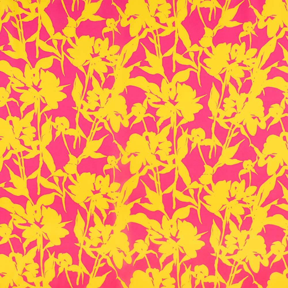 Satin imprimé ombre rose-jaune - Ribes y Casals