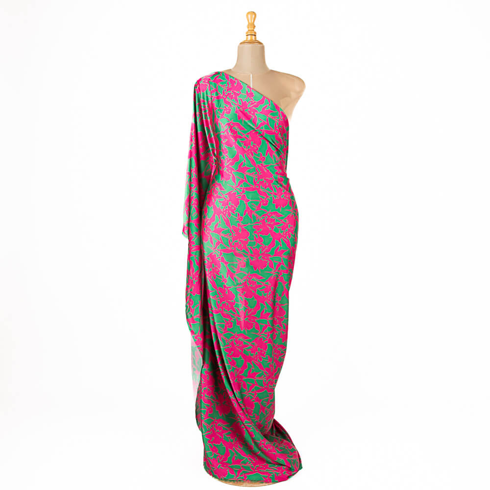 Imprimé ombré vert fuchsia Satin vert fuchsia - Ribes y Casals