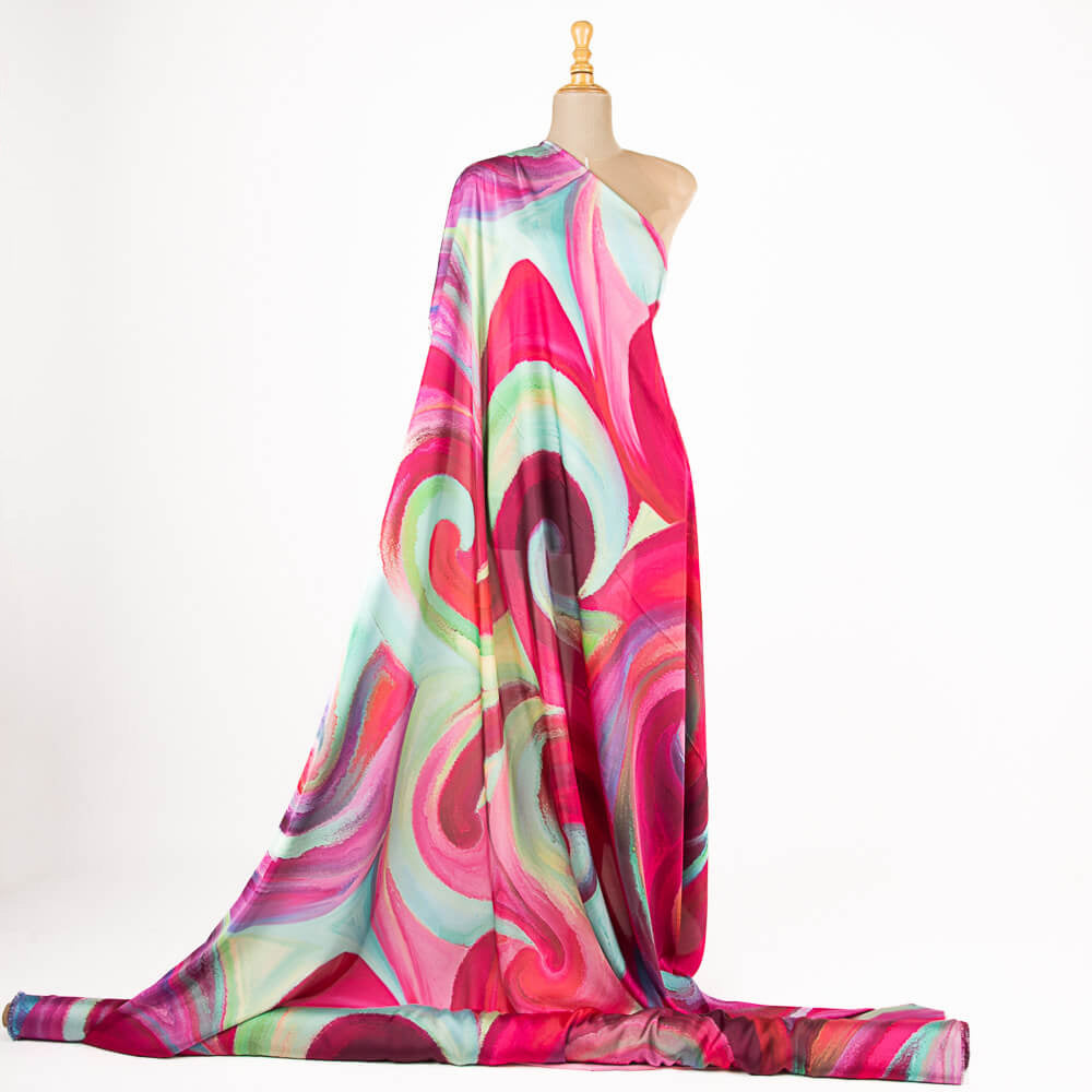 Imprimé satin Rose flou - Ribes y Casals