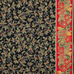 Popeline Coton Fleurs Noël Noir - Ribes y Casals