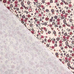 Percal imprimé floral bordeaux et gris - Ribes y Casals